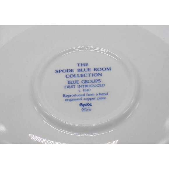 Spode Blue Room Collection Blue Groups Porcelain Demitasse 2-Cups 1-Saucer Set - Picture 9 of 9